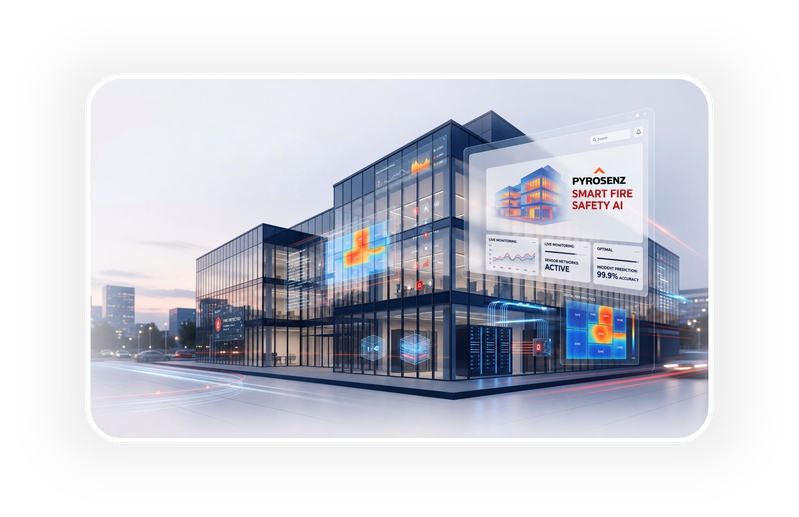Pyrosenz smart fire safety system protecting a modern commercial building